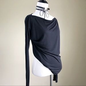 Vince Black Boat Neck Long Sleeve Top